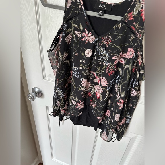 BCX Pink and Orange Asymmetrical Embellished Blouse - Picture 5 of 10